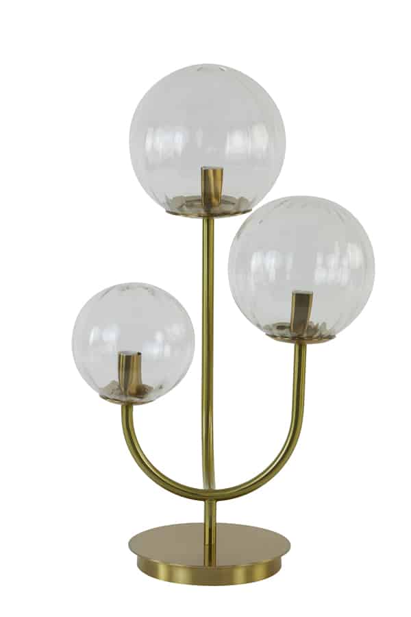 Tischlampe Magdala 8211 38x20x60 Cm 8211 Glas Klar Gold 8211 Rhb Home Amp Living