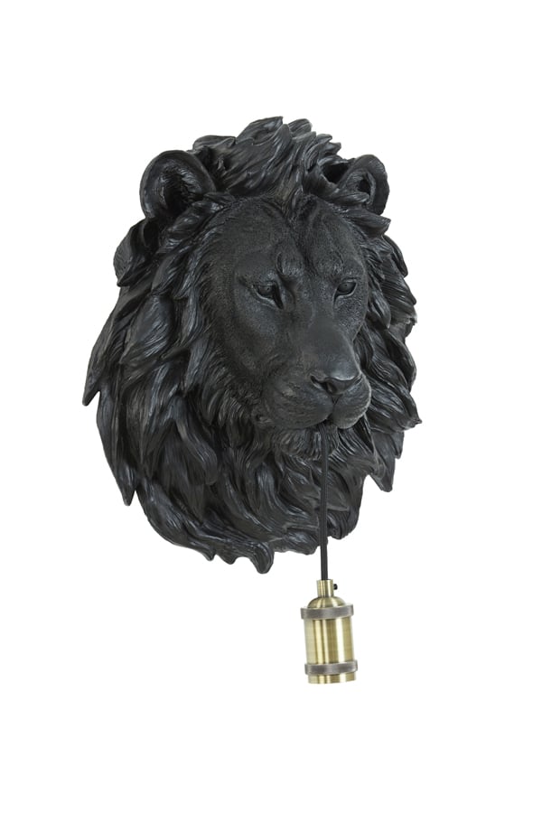 Wandlamp Lion 8211 33 5x19x40 5 Cm 8211 Mat Zwart 8211 Rhb Home Amp Living