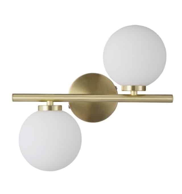 Wandleuchte Edmond 8211 Satin Gold 8211 Horizontal 2 Glühbirnen 8211 Rhb Home Amp Living