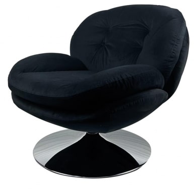 Swivel Armchair 8211 Nuage Zwart Velvet 8211 Rhb Home Amp Living