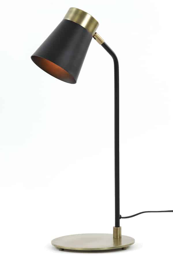 Bureaulamp Braja 8211 22x20x55 Cm 8211 Mat Zwart Brons 8211 Rhb Home Amp Living