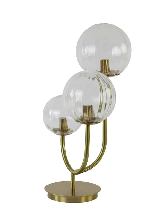 Tischlampe Magdala 8211 38x20x60 Cm 8211 Glas Klar Gold 8211 Rhb Home Amp Living