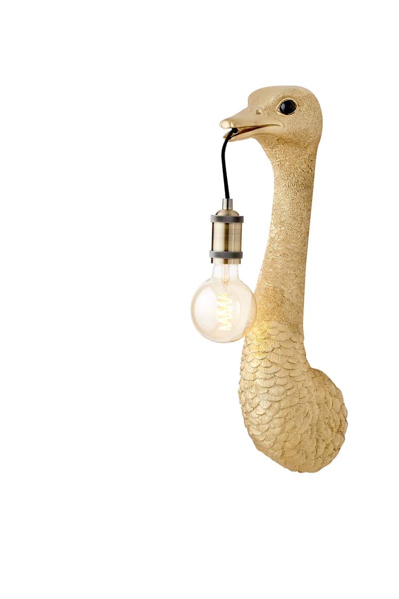 Wandlamp Ostrich 8211 18 215 15 5 215 57 5 Cm 8211 Goud 8211 Rhb Home Amp Living