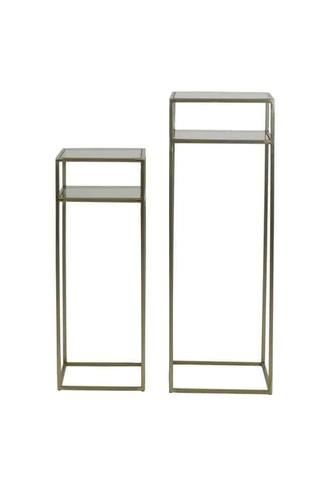 Pillar S 2 30x30x80 35x35x100 Cm Bilo Light Gold Glass Brown