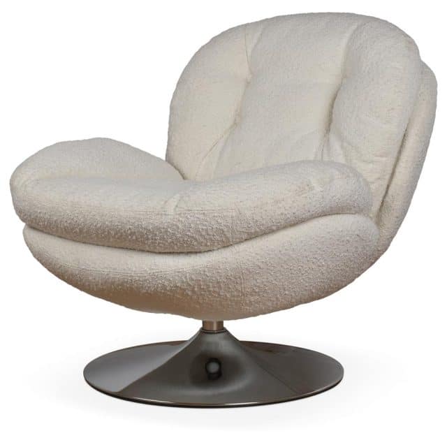 Swivel Armchair 8211 Opjet 8211 Nuage White 8211 Bouclecloth 8211 Rhb Home Amp Living