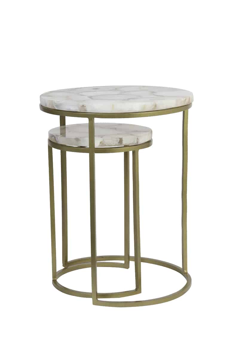 Bijzettafel Set Van 2 8211 28 215 42 41x50cm 8211 Axat 8211 Agate 8211 Antique Bronze Rhb Home Amp Living