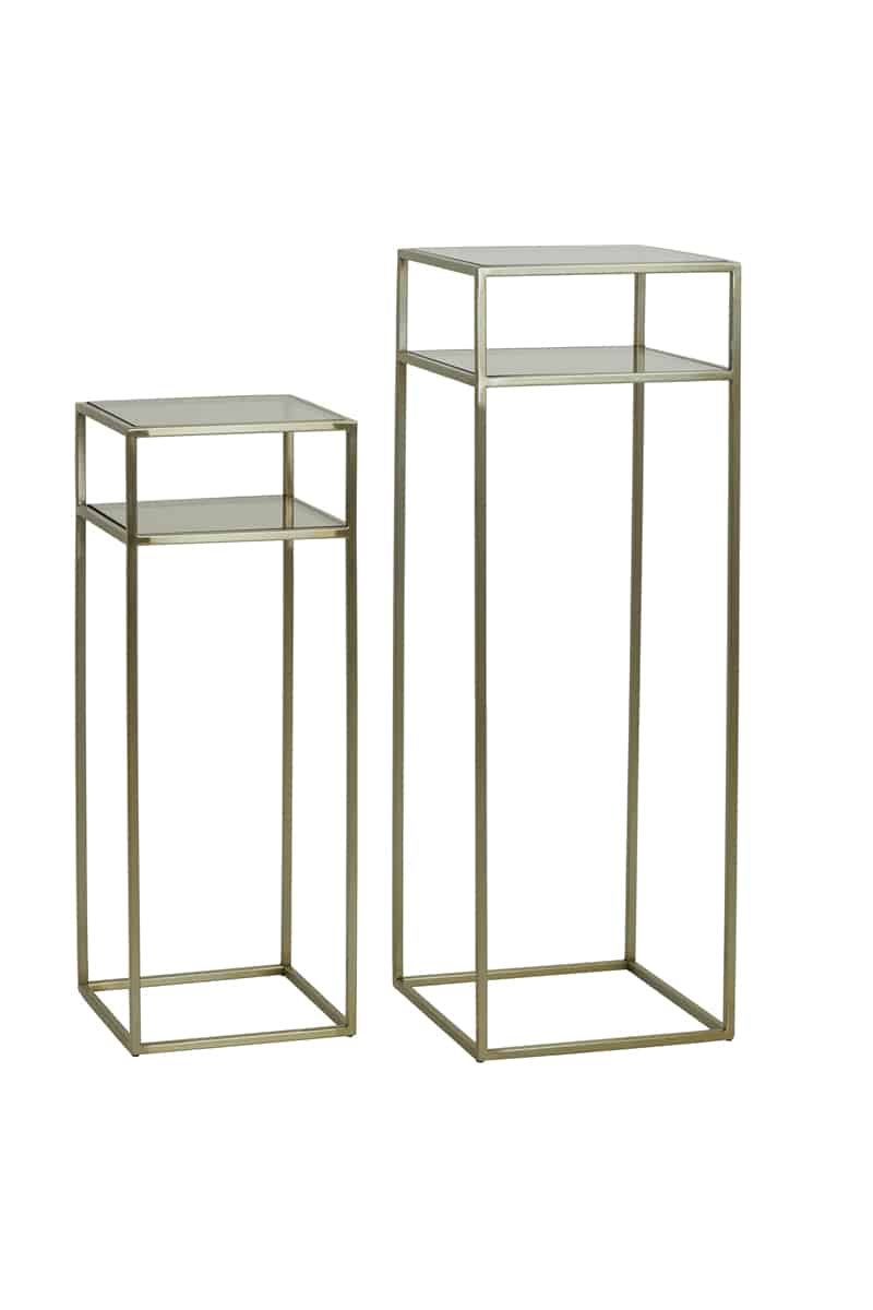 Pillar S 2 30x30x80 35x35x100 Cm Bilo Light Gold Glass Brown