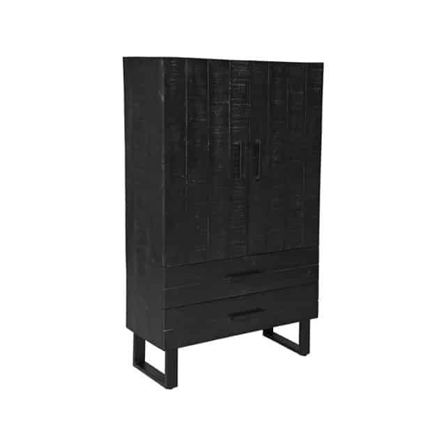 Santos 2 Türen Schrank 8211 Schwarz 8211 Mangoholz 8211 Label51 8211 Rhb Home Amp Living