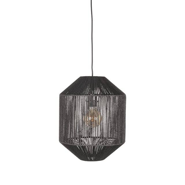 Hanglamp Ibiza 8211 Zwart 8211 Jute 8211 1 Lichts Cilinder 8211 Rhb Home Amp Living