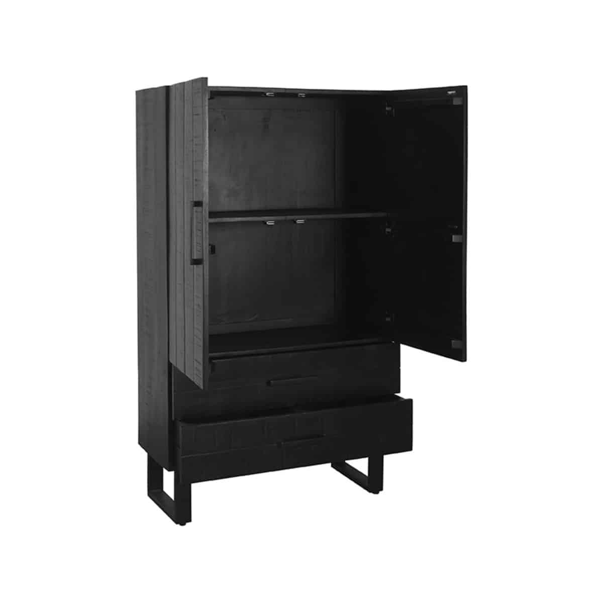 Santos 2 Türen Schrank 8211 Schwarz 8211 Mangoholz 8211 Label51 8211 Rhb Home Amp Living