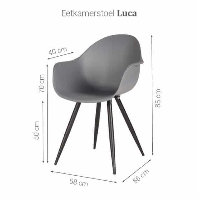 Eetkamerstoel Luca 8211 Grijs 8211 Kunststof 8211 Label51 8211 Rhb Home Amp Living