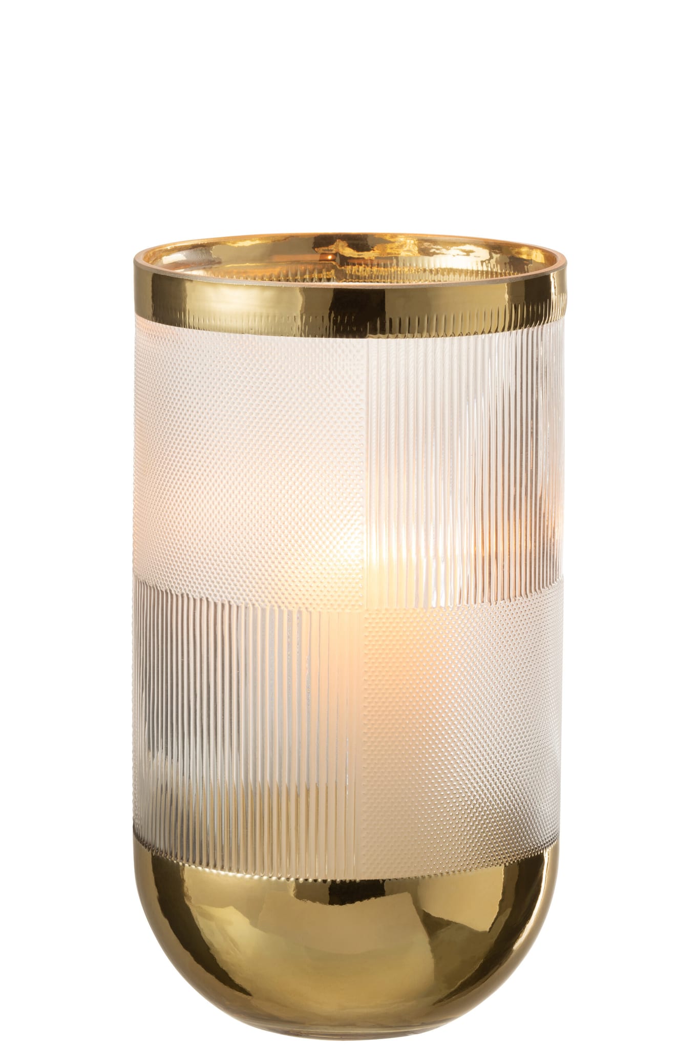 Vaas Cilindrisch Patroon 8211 Glas Transparant Goud 8211 Groot 8211 Rhb Home Amp Living