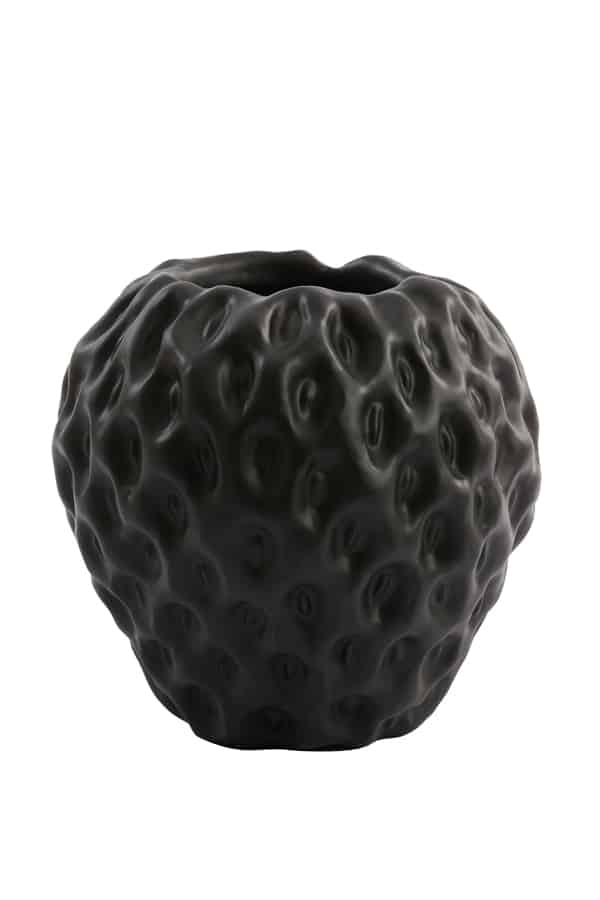 Vase Deco Strawberry 8211 35x34x33 Cm 8211 Matt Schwarz 8211 Rhb Home Amp Living