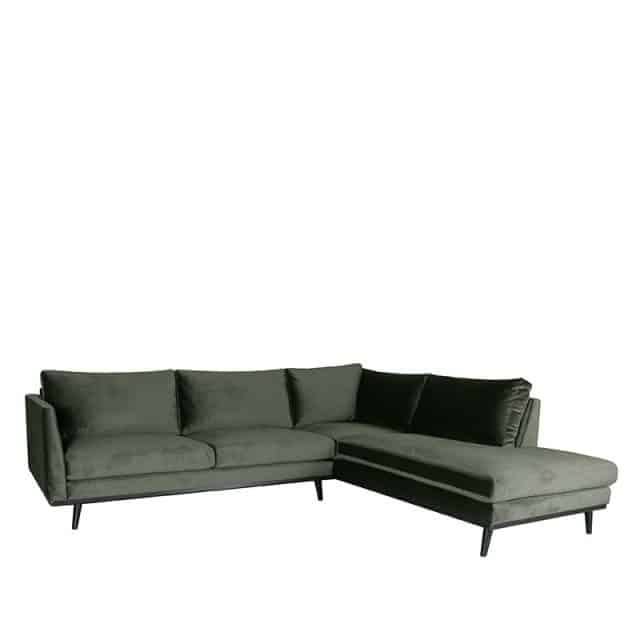 Ecksofa Siena 8211 Armeegrün 8211 Samt 8211 2 5 Sitzer Ottomane 8211 Label51 8211 Rhb Home Amp Living