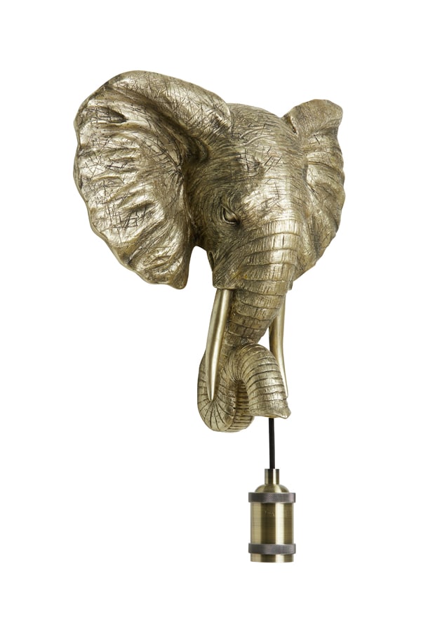 Wandlamp Elephant 8211 35x13x36 Cm 8211 Licht Goud 8211 Rhb Home Amp Living